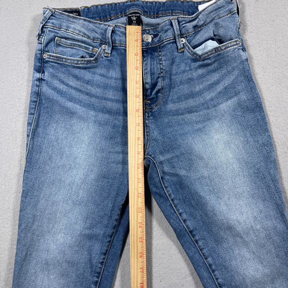 True Religion Stella Jeans Women 32 Mid Rise‎ Skinny Blue Denim Raw Hem Stretch - Picture 5 of 13